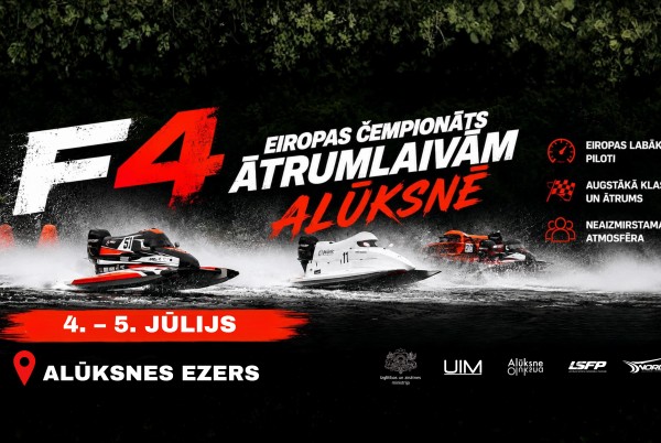 Alūksnē Eiropas čempionāts F4 ātrumlaivām